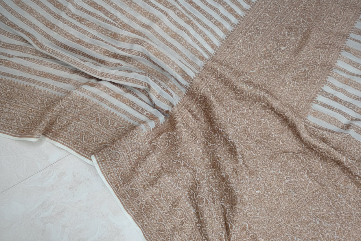 Pure Handloom Banarasi Kaddi Georgette Saree with Elegant Zari Weaving