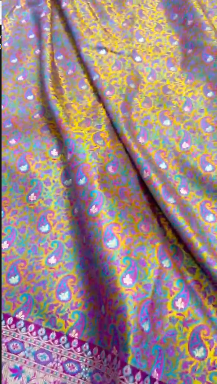 Beautiful Banarasi Handloom Mashru Silk Tunchhui Jamawar Woven Premium Quality Saree