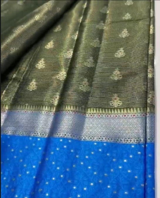 Beautiful Soft Semi Georgette Silk Woven Premium Quality Dyeable Saree featuring delicate woven zari motifs, an elegant contrast woven border, soft lightweight fabric, and a matching blouse piece, perfect for weddings, festive occasions, and custom dyeing.