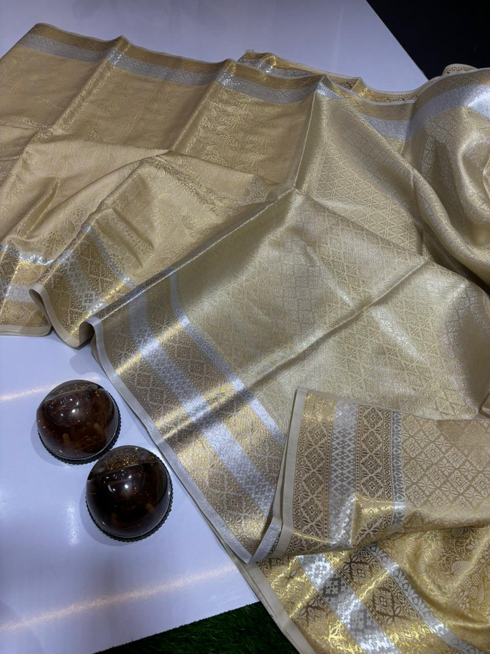 BEAUTIFUL SOFT KATAN TUNCHHUI WOVEN BANARAS SAREES