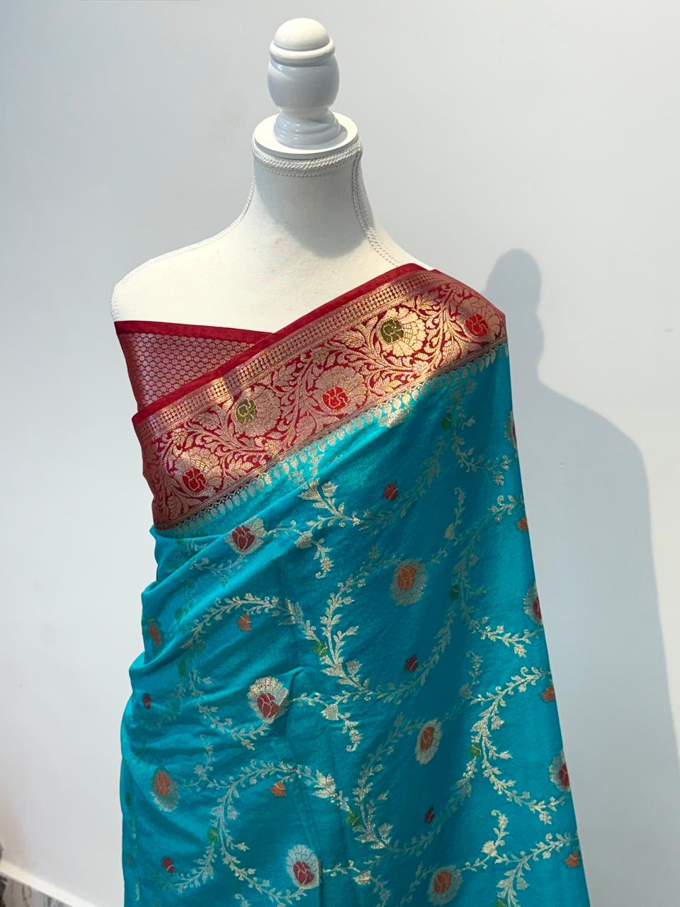 BEAUTIFUL BANARAS SOFT MEENAKARI JAAL WOVEN CHINIYA KATAN SILK PREMIUM QUALITY SAREES