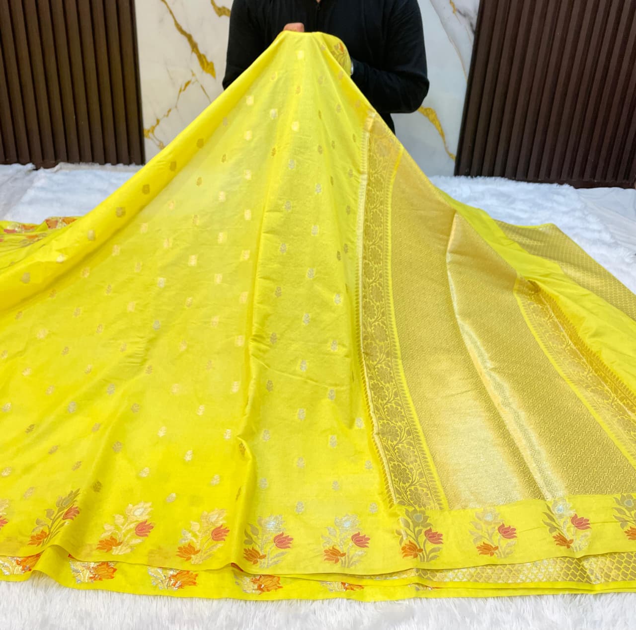 Banarasi exclusive Dyeble RAW MANGO Silk Saree