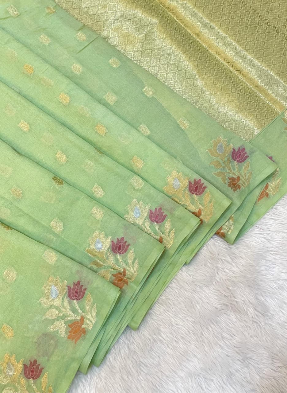 Banarasi exclusive Dyeble RAW MANGO Silk Saree