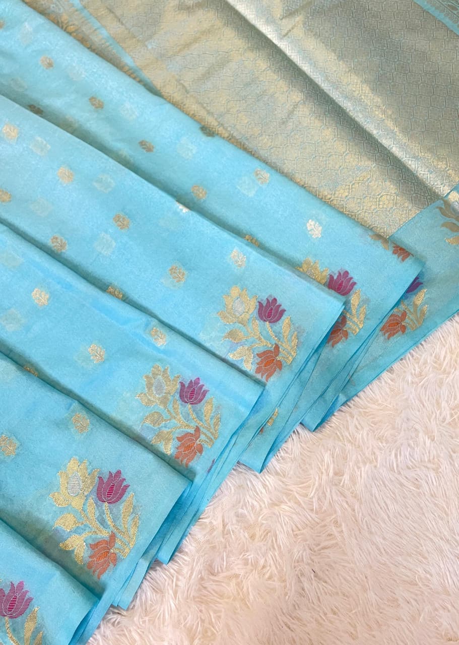 Banarasi exclusive Dyeble RAW MANGO Silk Saree