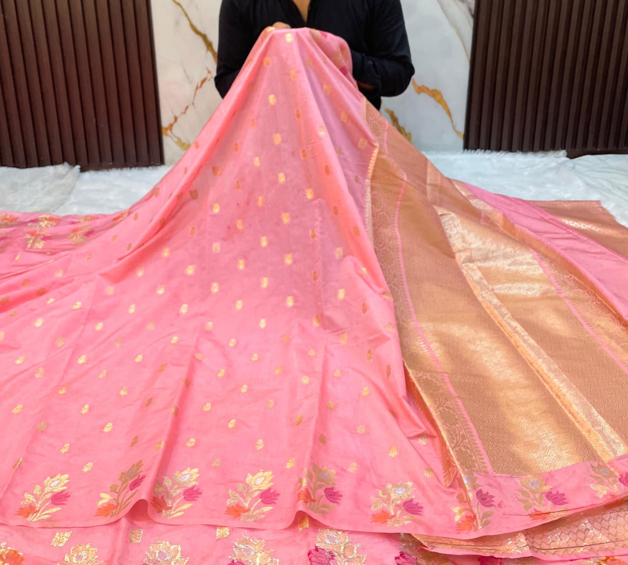 Banarasi exclusive Dyeble RAW MANGO Silk Saree
