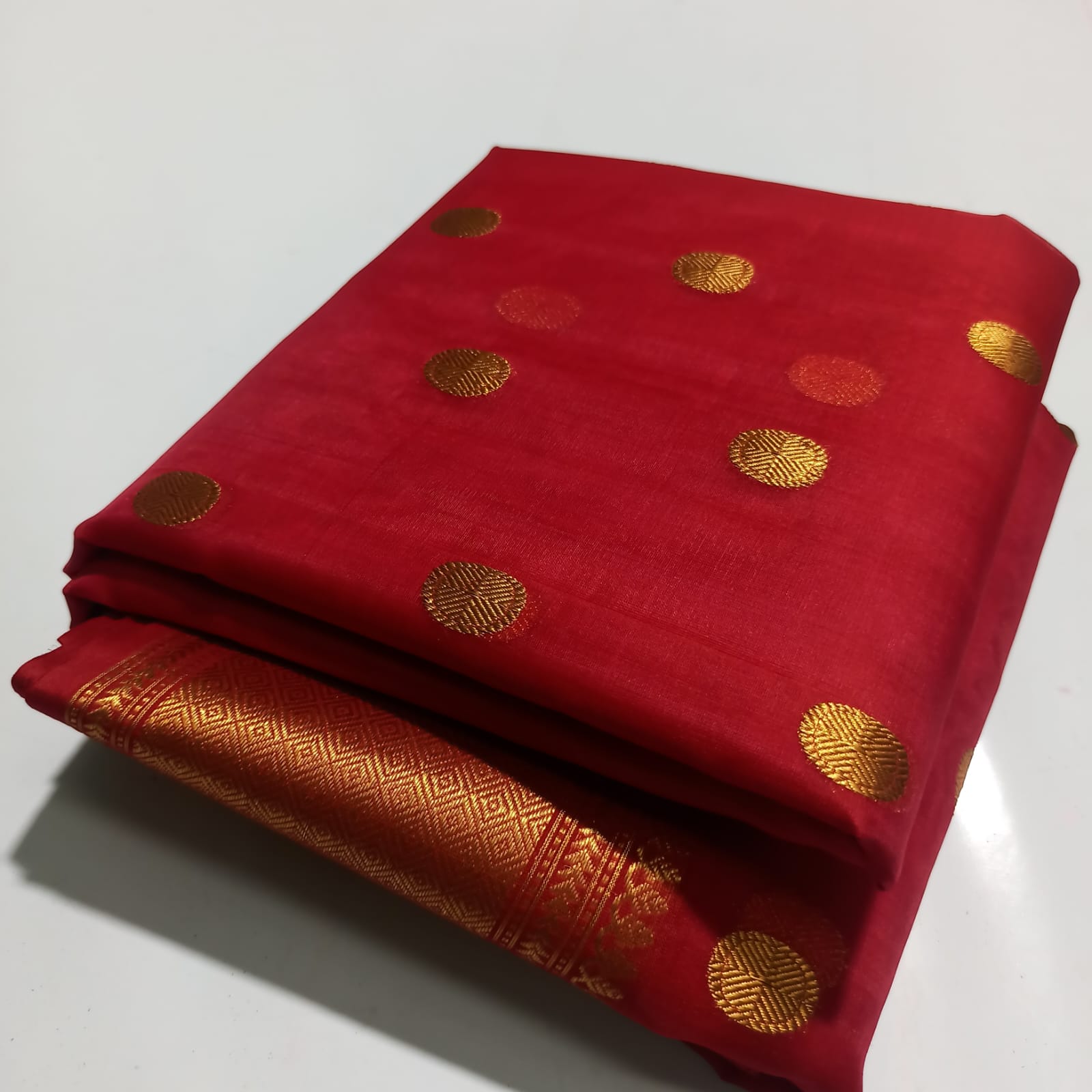 Chanderi Katan Silk All Over Butte Traditional Nakshi Border And Ghani Butte Palla Saree