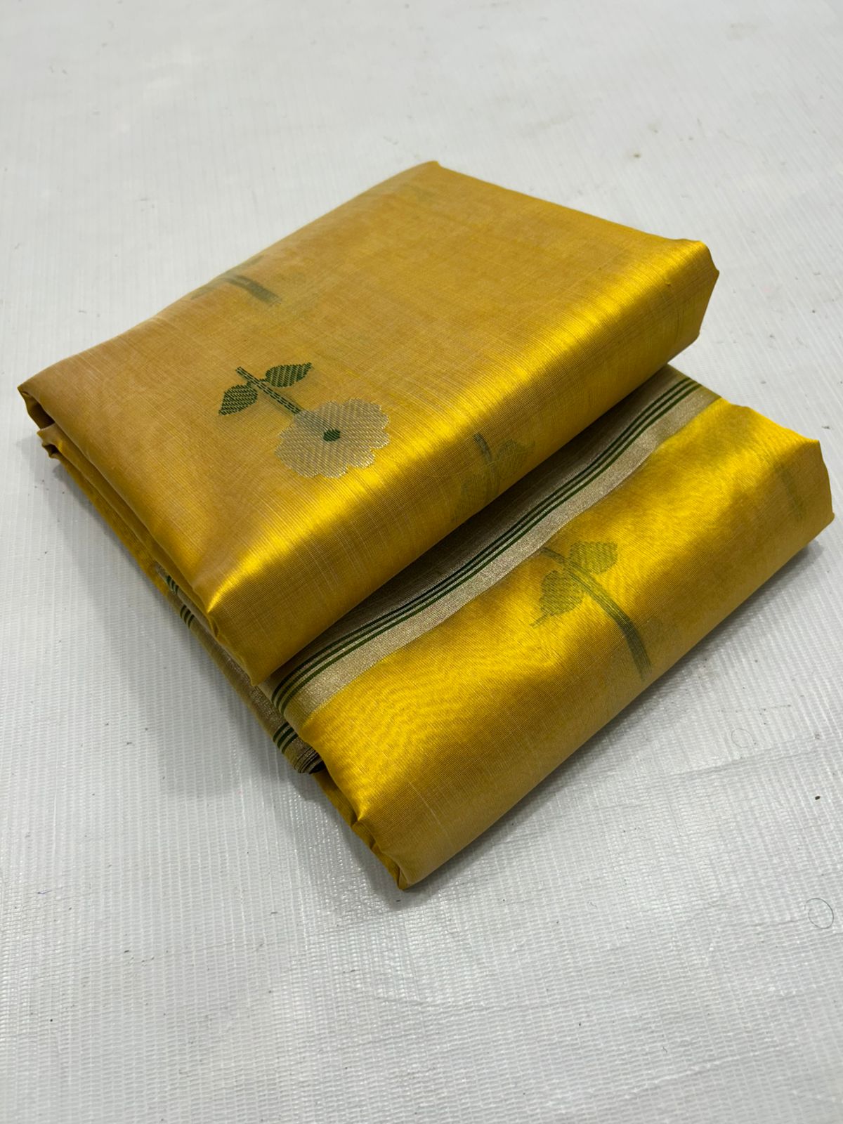 Chanderi Pattu Silk All Over Minakari Butta Patella Border And Zari Strip Palla Saree