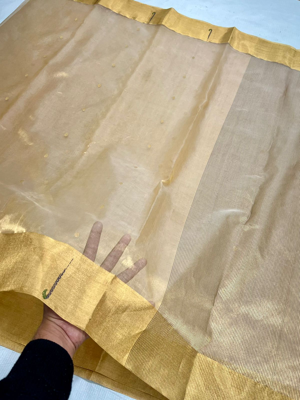 Zari Weaving Tissue Chanderi Handloom Silk Saree