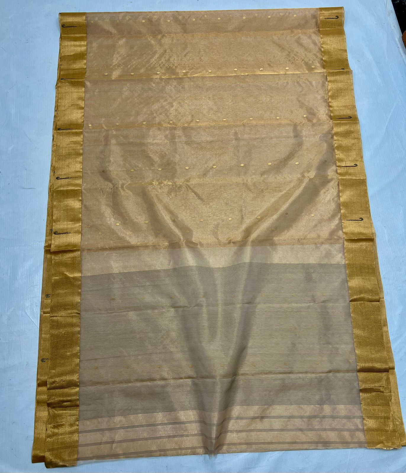 Zari Weaving Tissue Chanderi Handloom Silk Saree