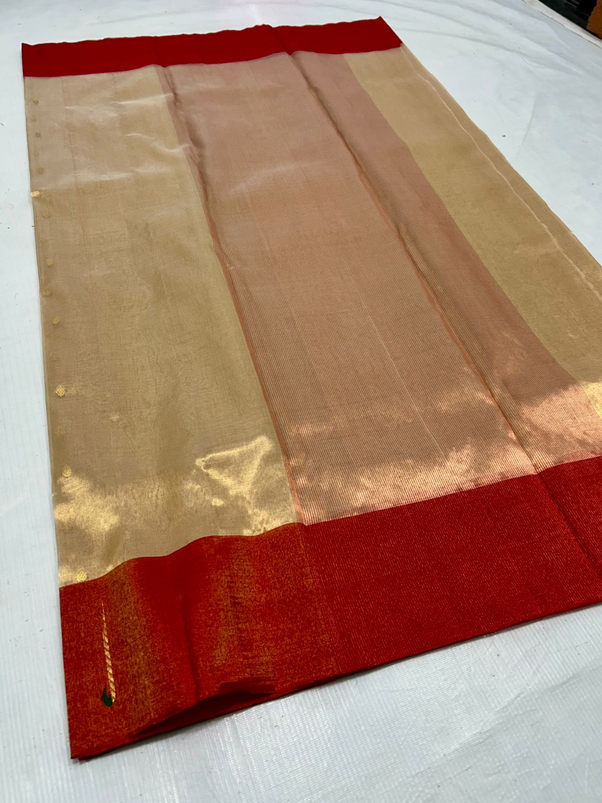 Zari Weaving Tissue Chanderi Handloom Silk Saree