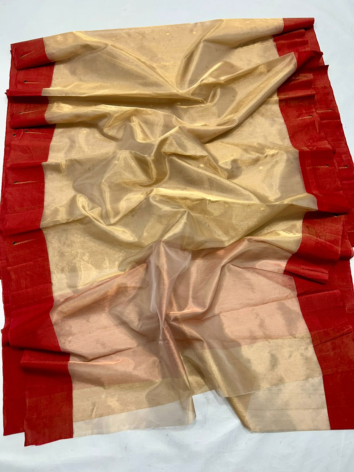 Zari Weaving Tissue Chanderi Handloom Silk Saree
