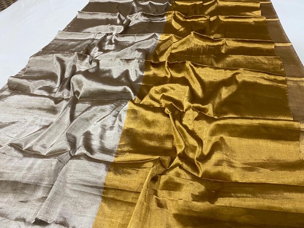 full tissue silk all over multi colour zari tissue silk saree