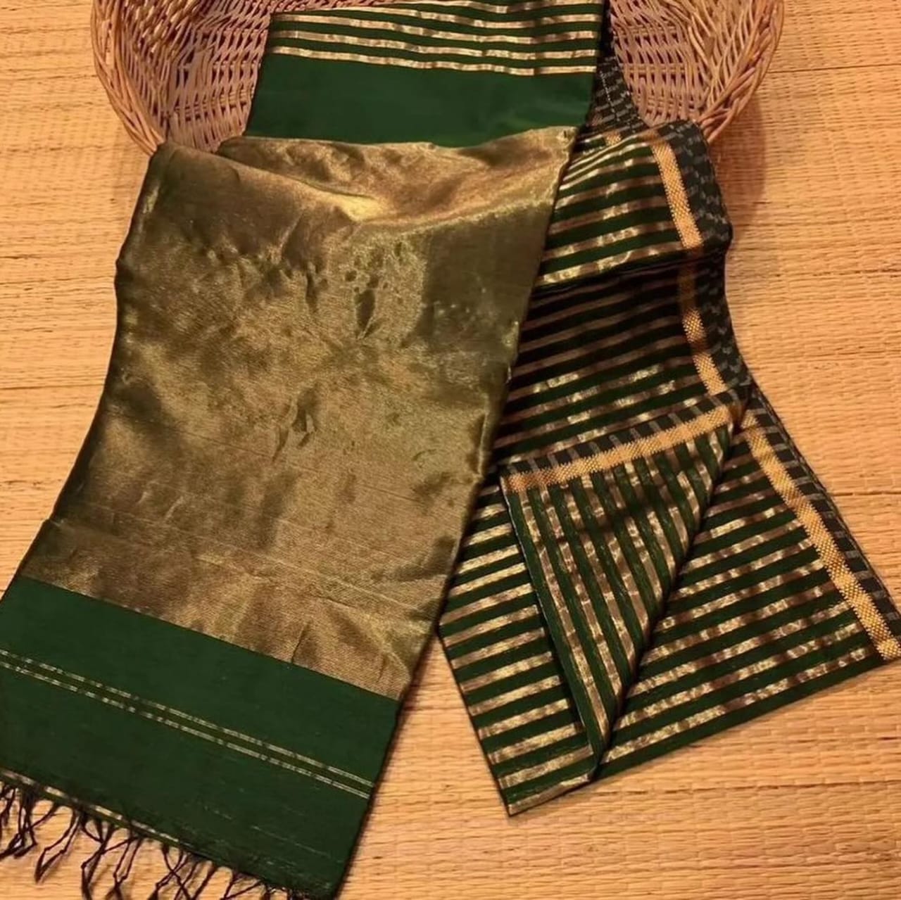 Maheshwari Handloom Silk By Cotton And Golden Zari Border Alwar saree zari type saree