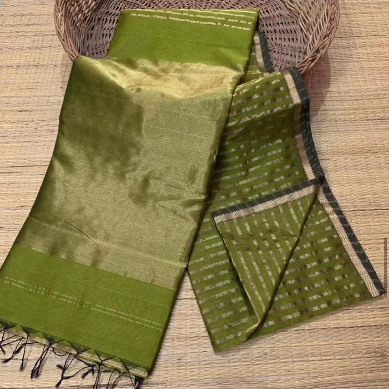 Maheshwari Handloom Silk By Cotton And Golden Zari Border Alwar saree zari type saree