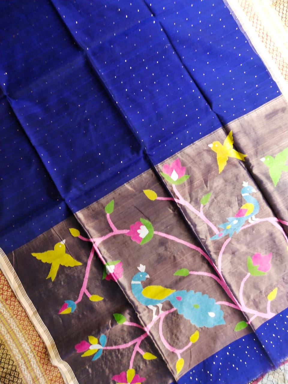 HANDLOOM SILK BY RESHAM WORK PAITHANI JAMDANI ZARI PALLU SAREE