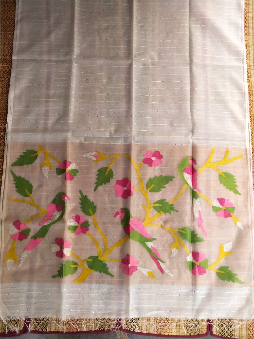 HANDLOOM SILK BY RESHAM WORK PAITHANI JAMDANI ZARI PALLU SAREE