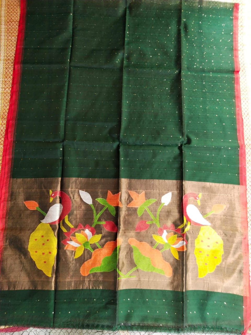 HANDLOOM SILK BY RESHAM WORK PAITHANI JAMDANI ZARI PALLU SAREE