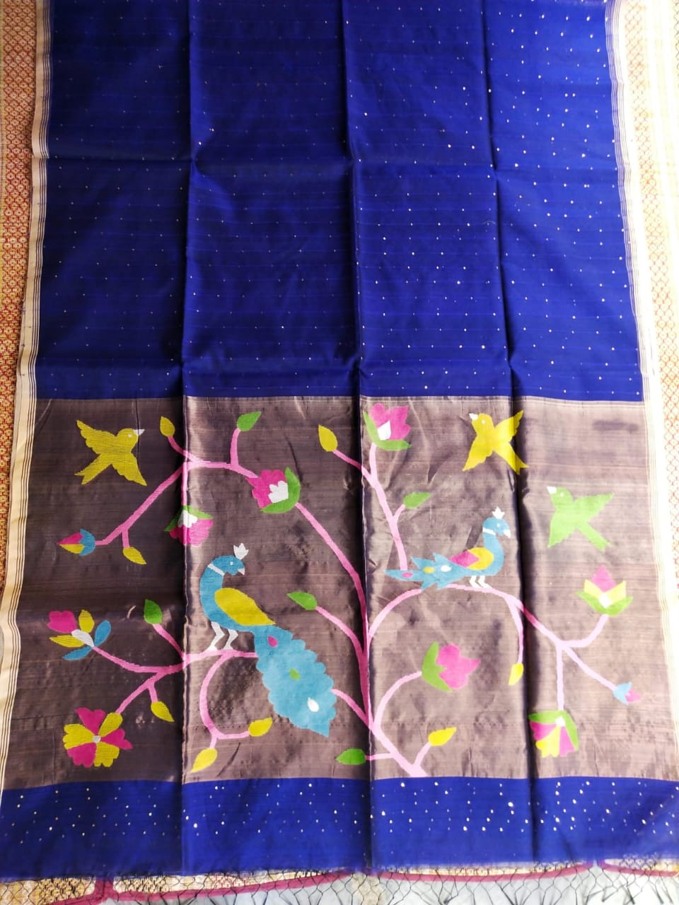 HANDLOOM SILK BY RESHAM WORK PAITHANI JAMDANI ZARI PALLU SAREE
