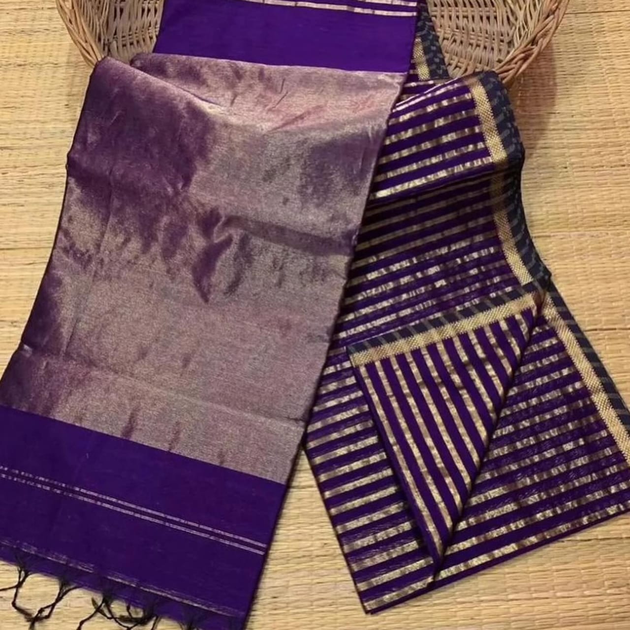 Maheshwari Handloom Silk By Cotton And Golden Zari Border Alwar saree zari type saree