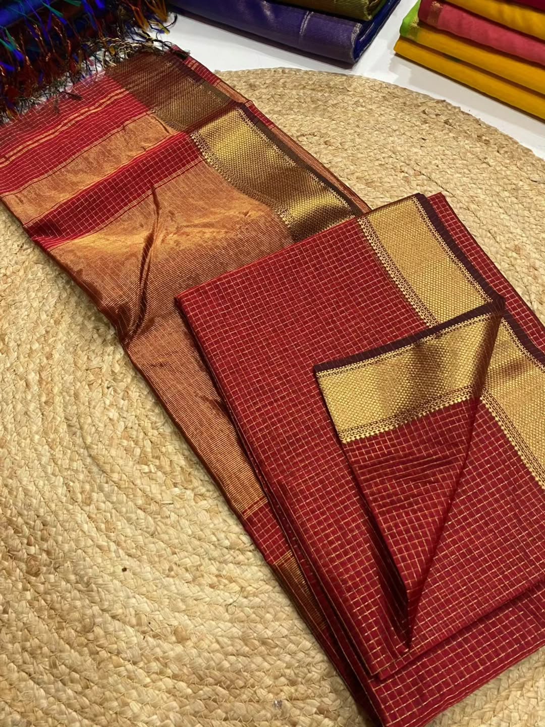 MAHESHWARI HANDLOOM SILK BY COTTON SAREE