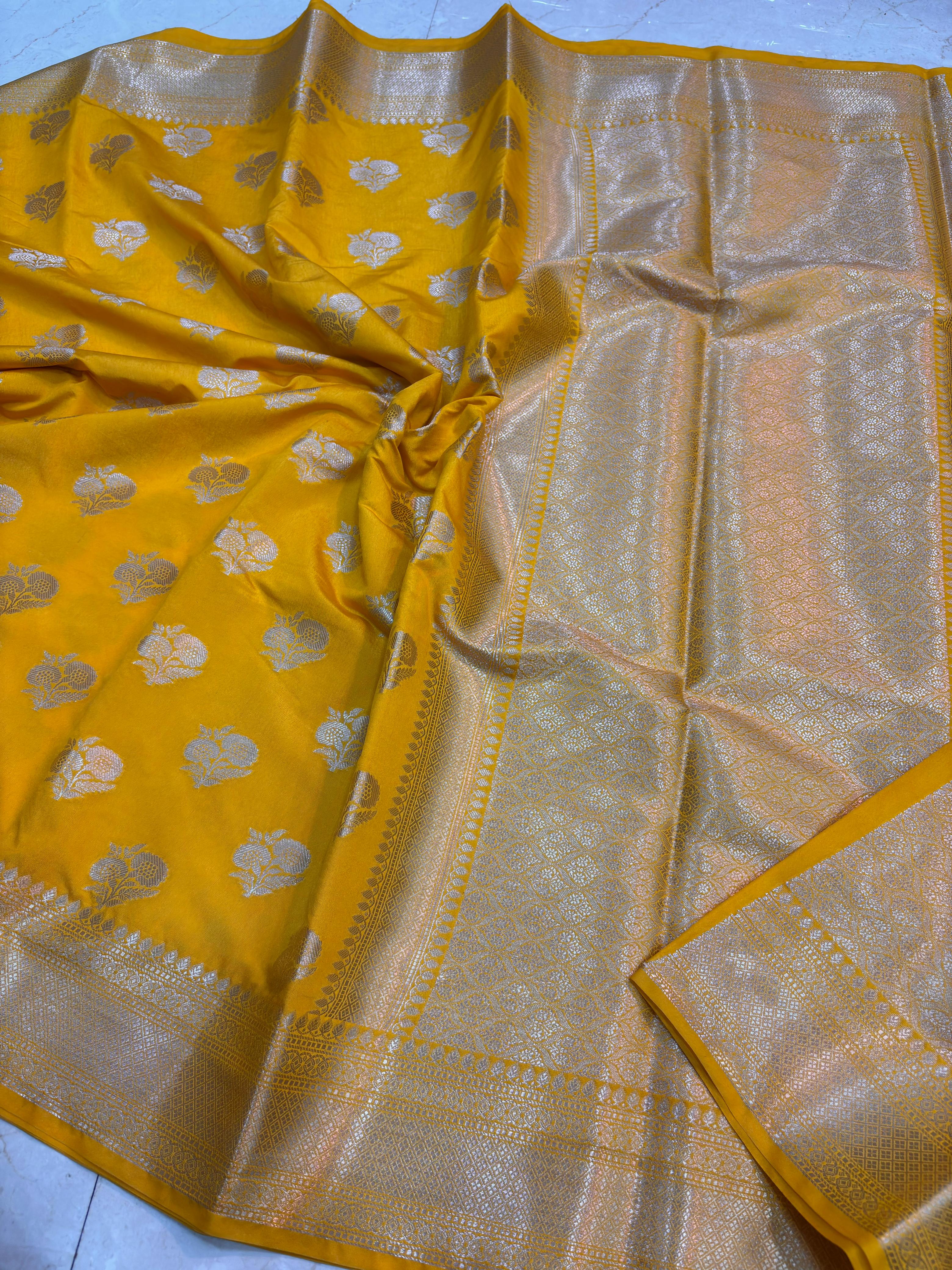 Beautiful Banarasi Soft Raw Mango Silk Saree
