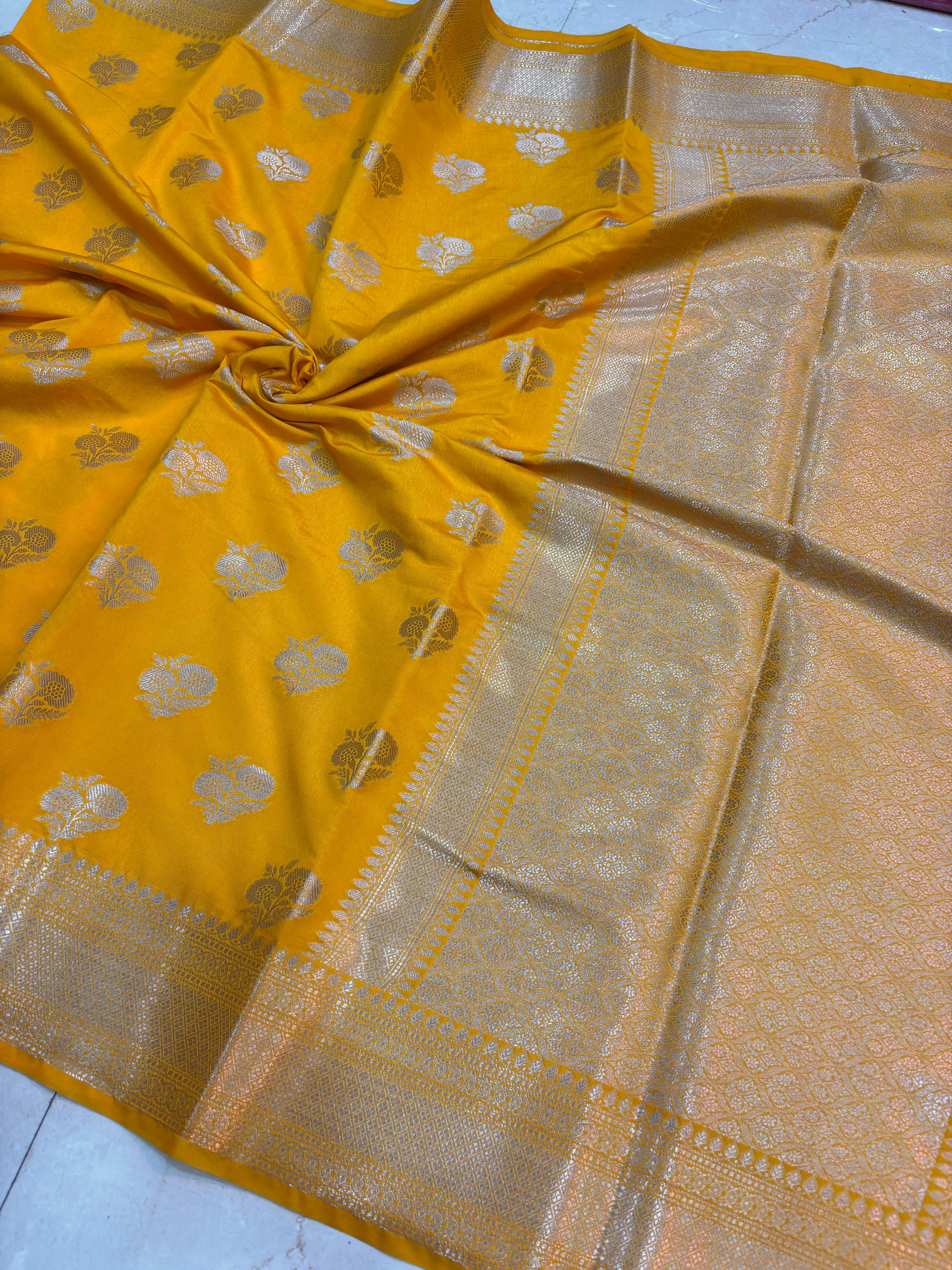 Beautiful Banarasi Soft Raw Mango Silk Saree