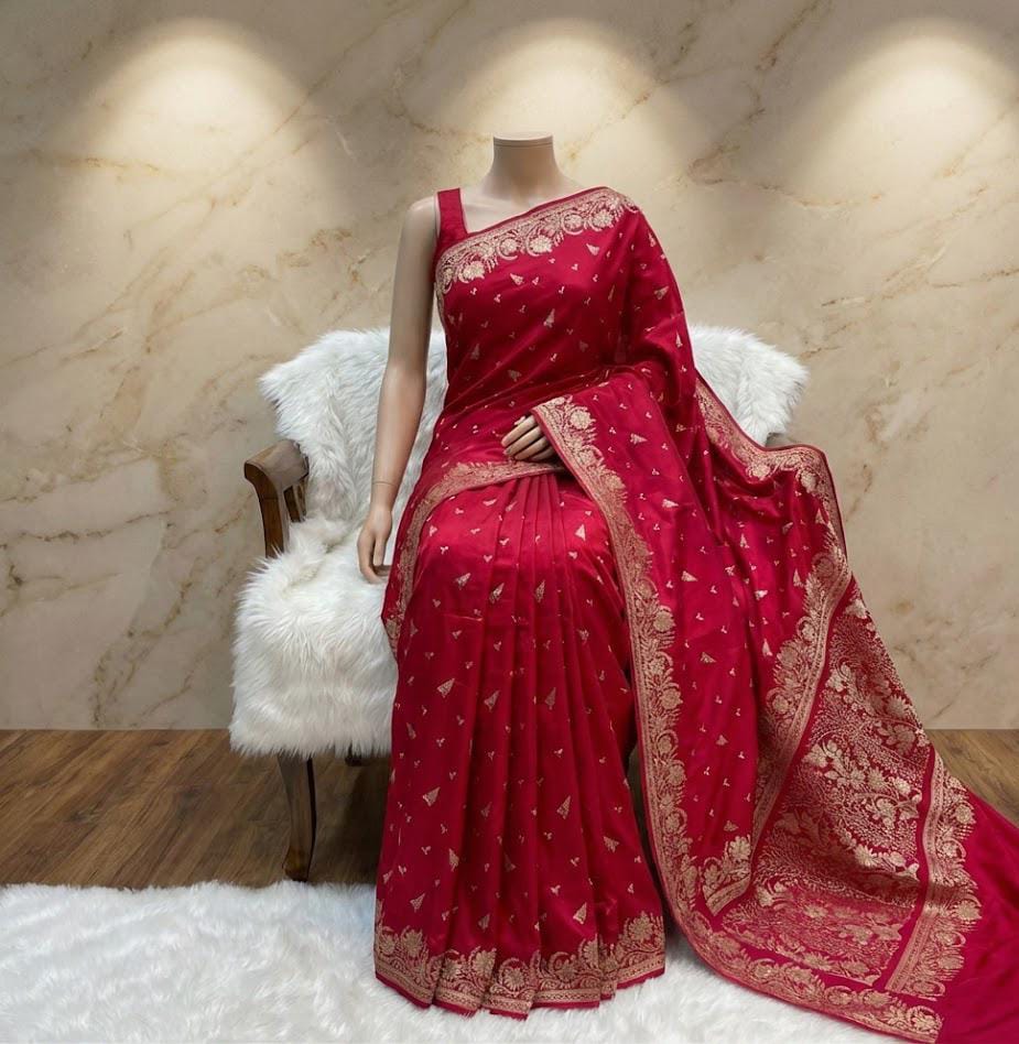 Banarasi Handloom 4 Ply Pure Mashru Silk Saree