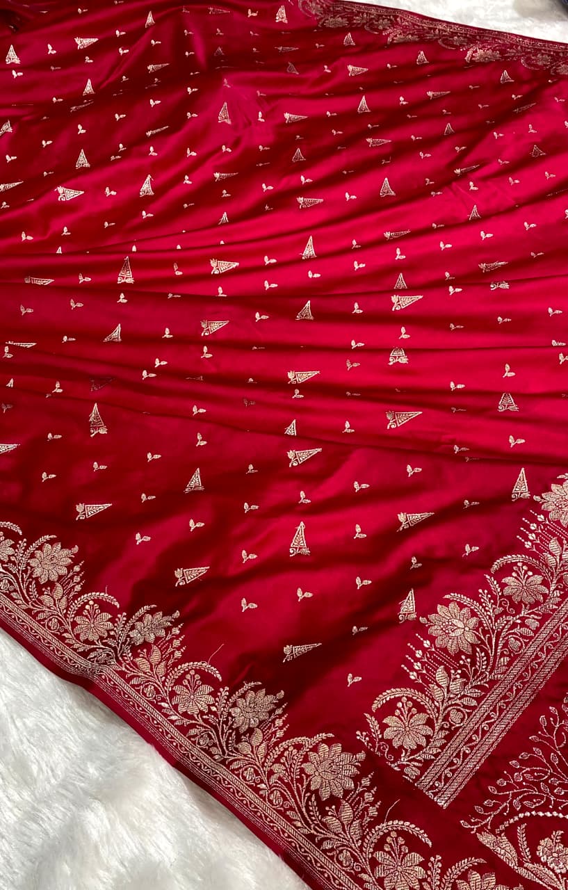Banarasi Handloom 4 Ply Pure Mashru Silk Saree
