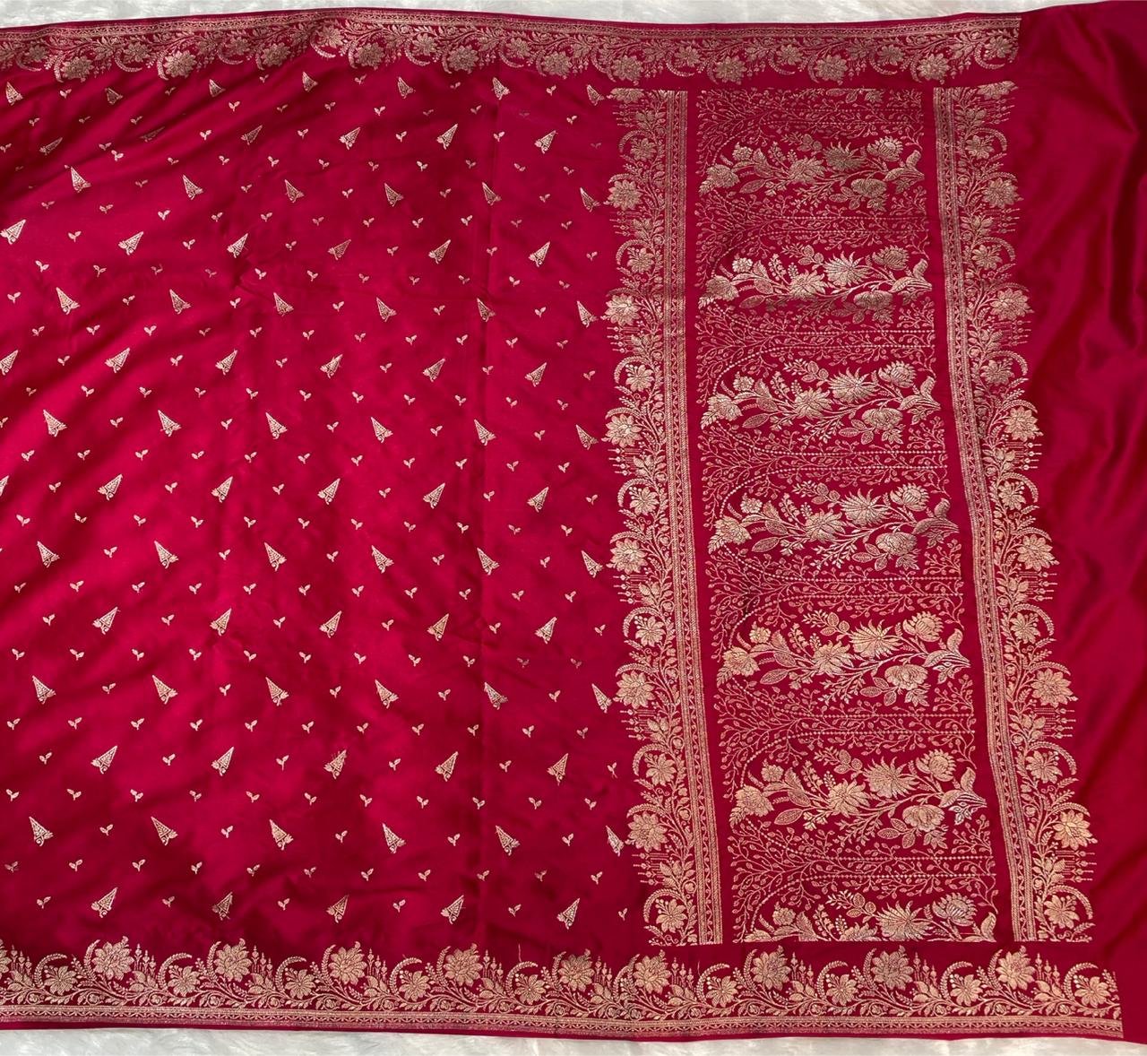 Banarasi Handloom 4 Ply Pure Mashru Silk Saree