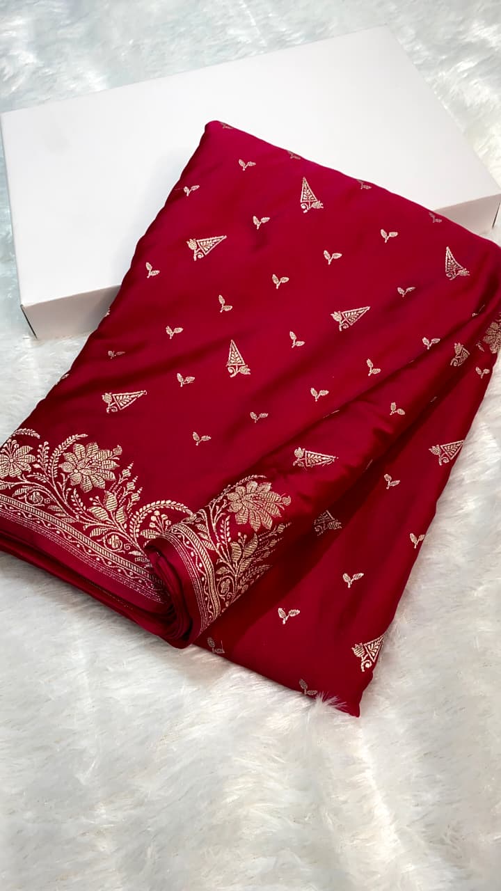 Banarasi Handloom 4 Ply Pure Mashru Silk Saree