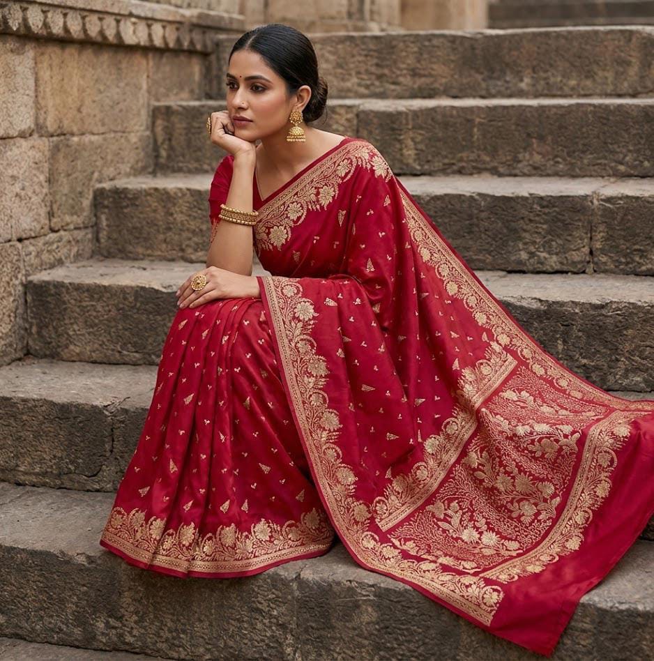 Banarasi Handloom 4 Ply Pure Mashru Silk Saree
