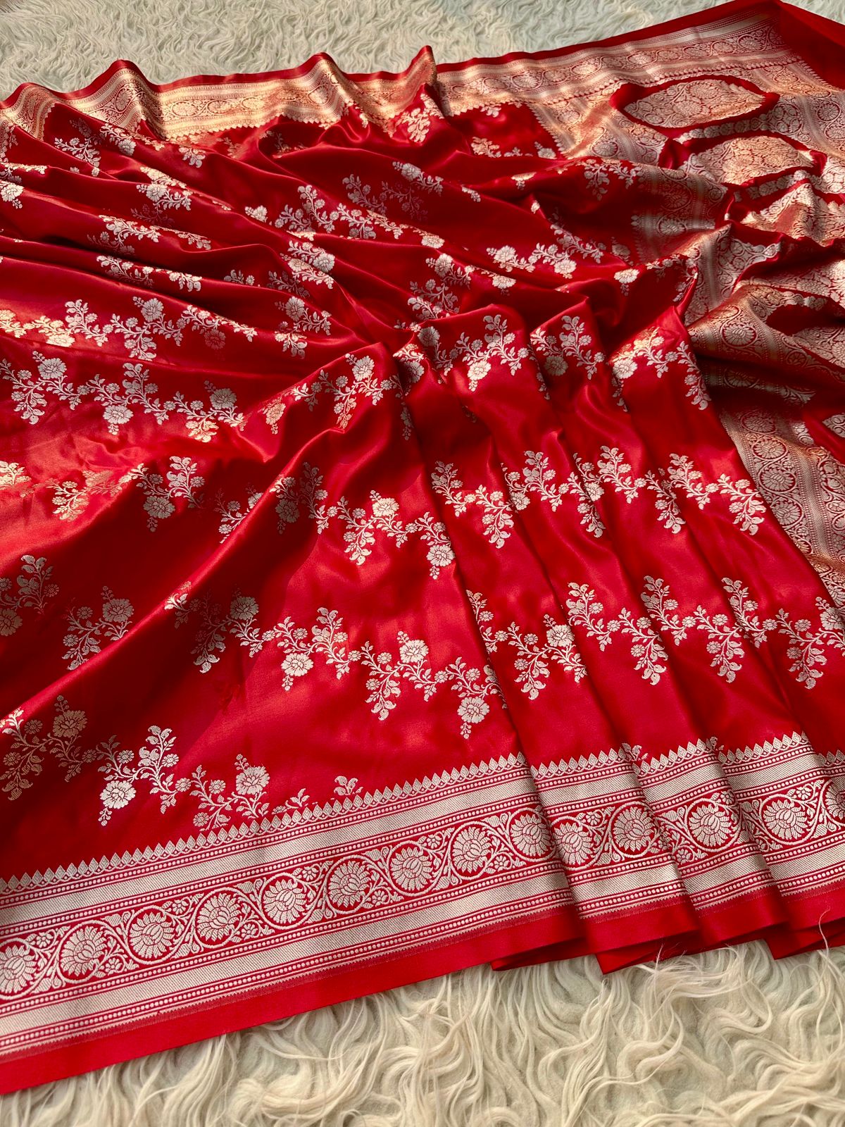 BANARASI HANDLOOM MASHRU SILK BEAUTIFUL HAND DARDOZI WORK TRADITIONAL SAREE