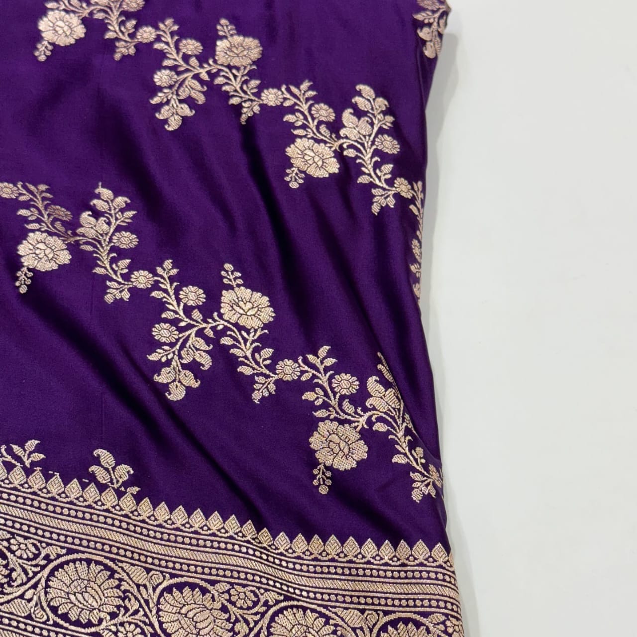 BANARASI HANDLOOM MASHROO SILK BEAUTIFUL HAND DARDOZI WORK TRADITIONAL SAREE