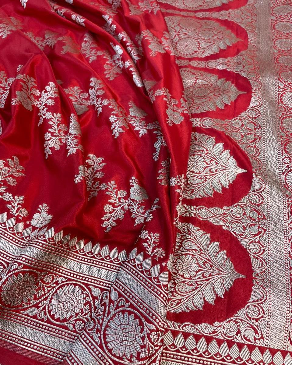 BANARASI HANDLOOM MASHRU SILK BEAUTIFUL HAND DARDOZI WORK TRADITIONAL SAREE