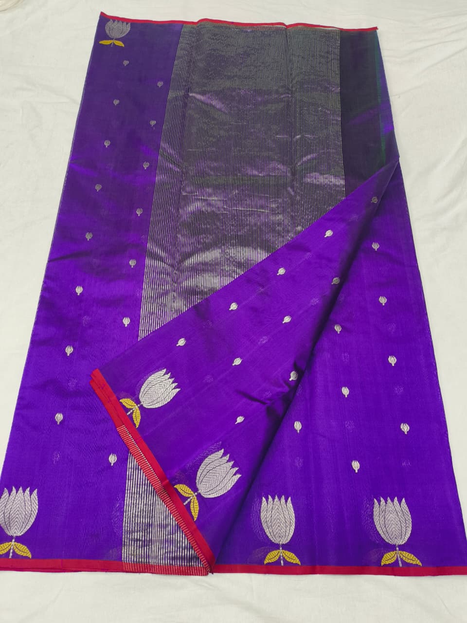 Chanderi Handloom Saree with Ghani Butte Minakari Work