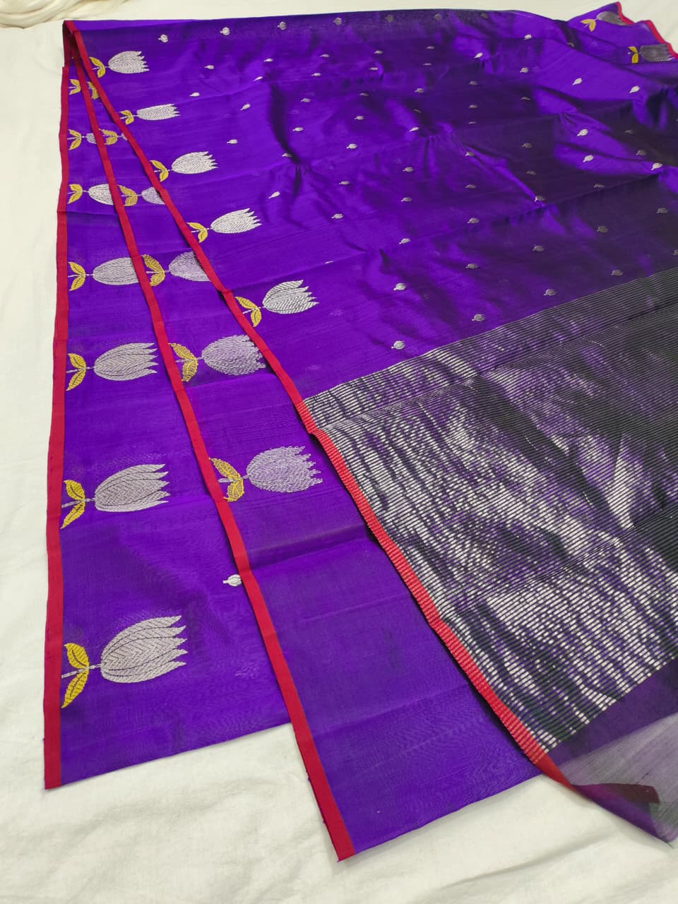 Chanderi Handloom Saree with Ghani Butte Minakari Work