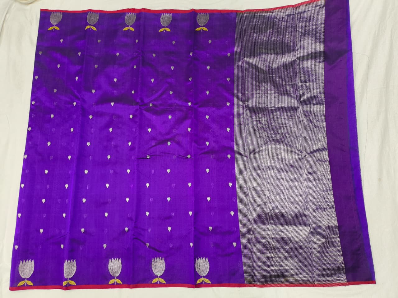 Chanderi Handloom Saree with Ghani Butte Minakari Work