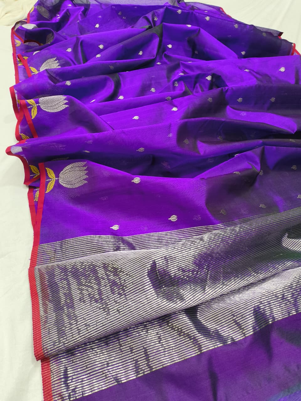 Chanderi Handloom Saree with Ghani Butte Minakari Work