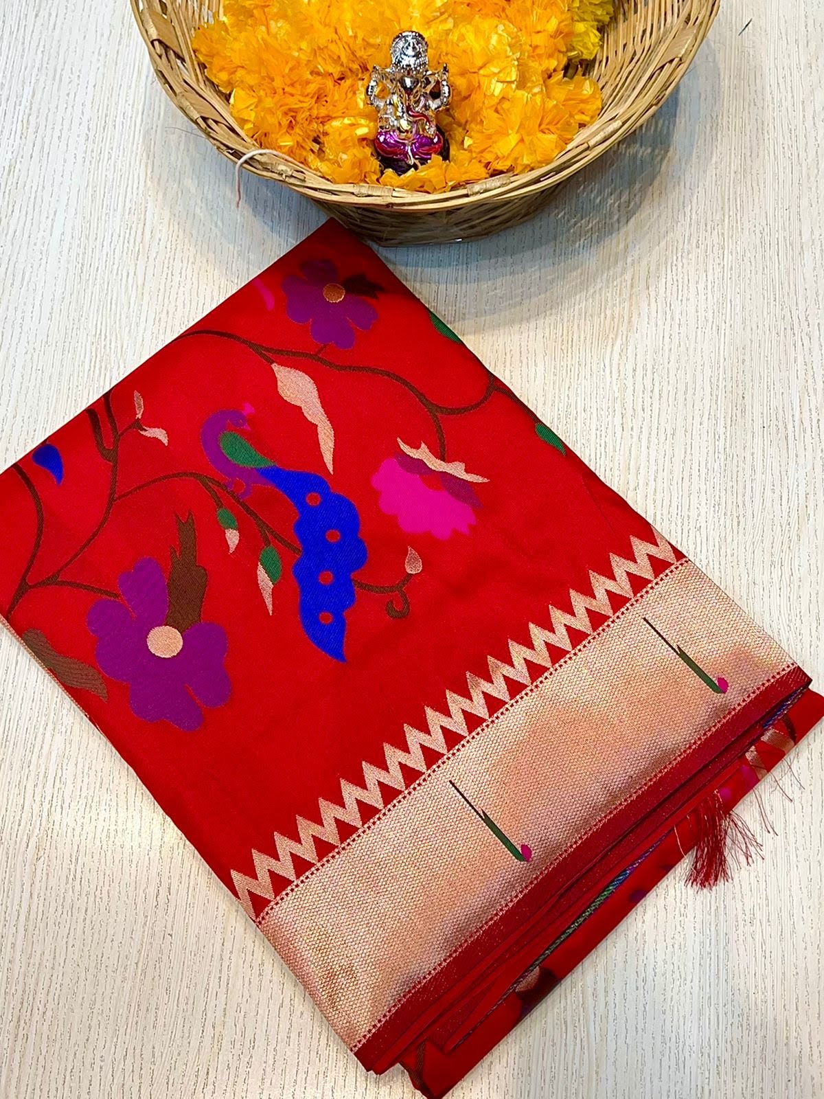 Heritage Loom – Soft Silk Brocade Paithani Saree