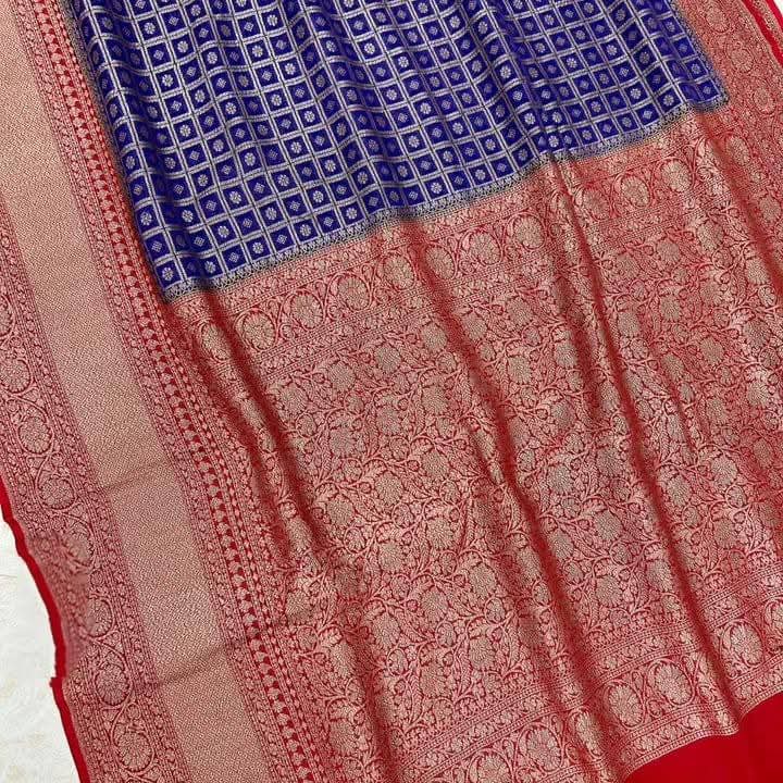 BANARASI HANDLOOM PURE KHADI GEORGETTE SAREE