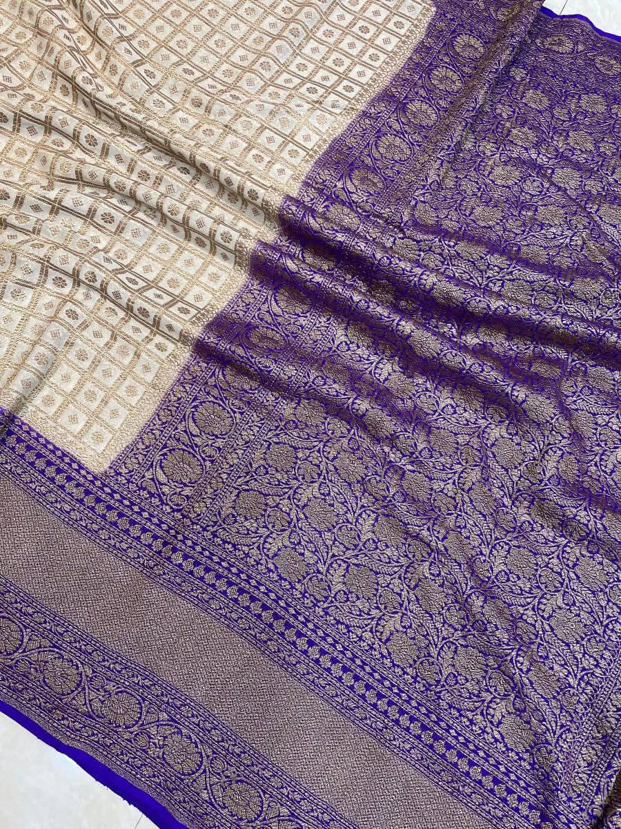 BANARASI HANDLOOM PURE KHADI GEORGETTE SAREE