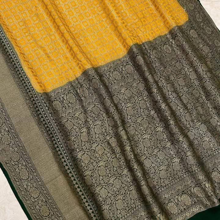 BANARASI HANDLOOM PURE KHADI GEORGETTE SAREE