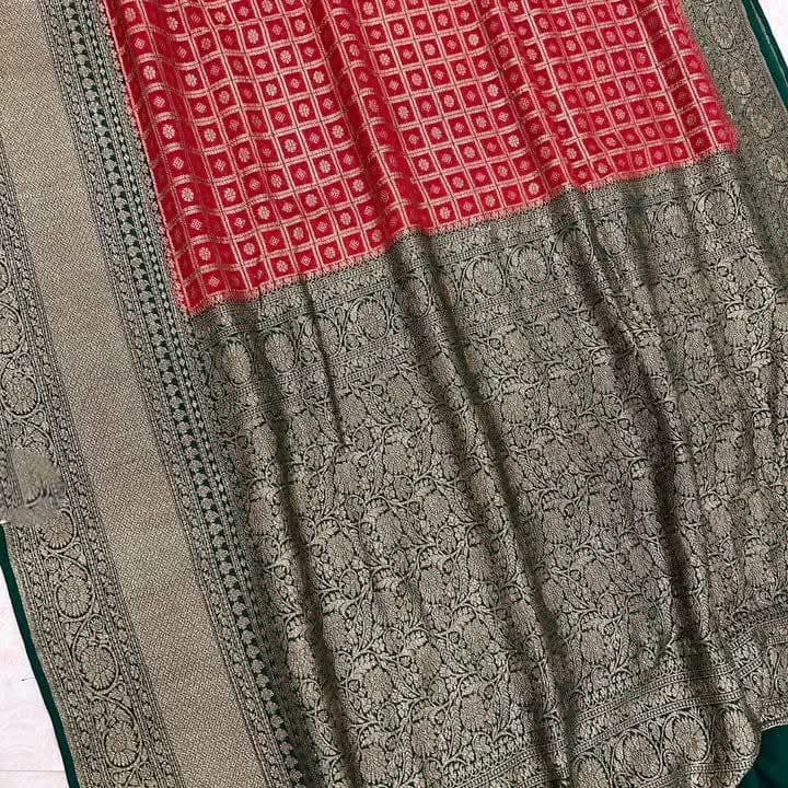 BANARASI HANDLOOM PURE KHADI GEORGETTE SAREE