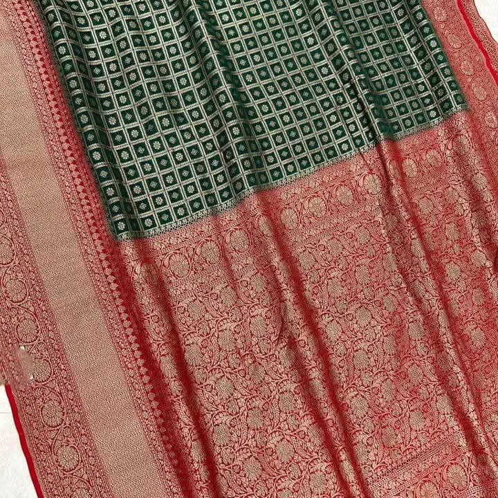 BANARASI HANDLOOM PURE KHADI GEORGETTE SAREE