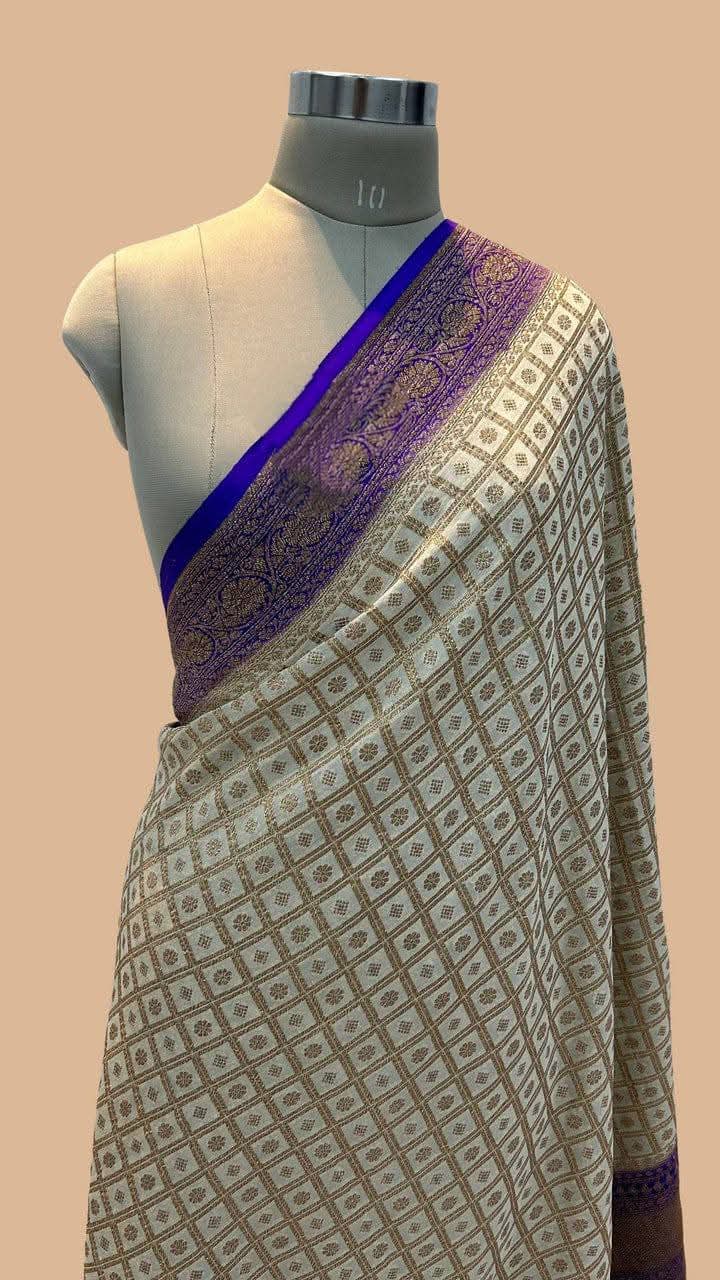 BANARASI HANDLOOM PURE KHADI GEORGETTE SAREE