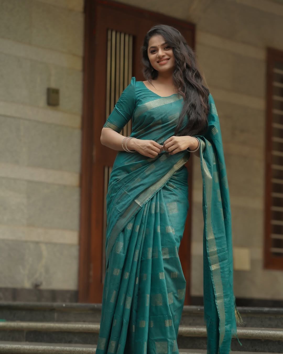 Elegant Charm – Kota Viscose/Semi Silk Saree with Boota Design