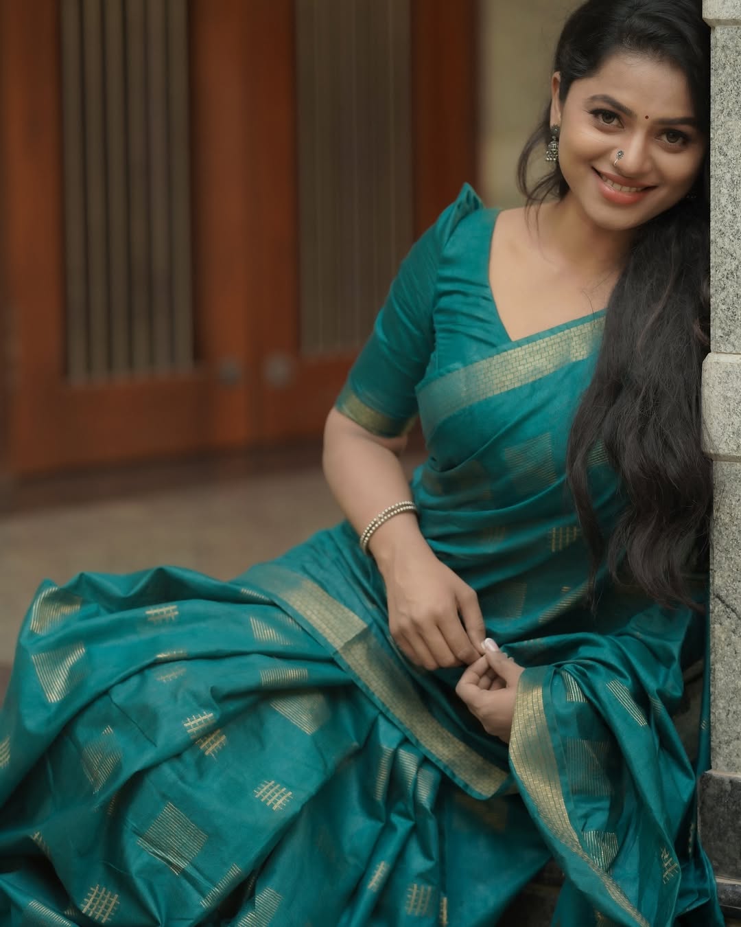 Elegant Charm – Kota Viscose/Semi Silk Saree with Boota Design