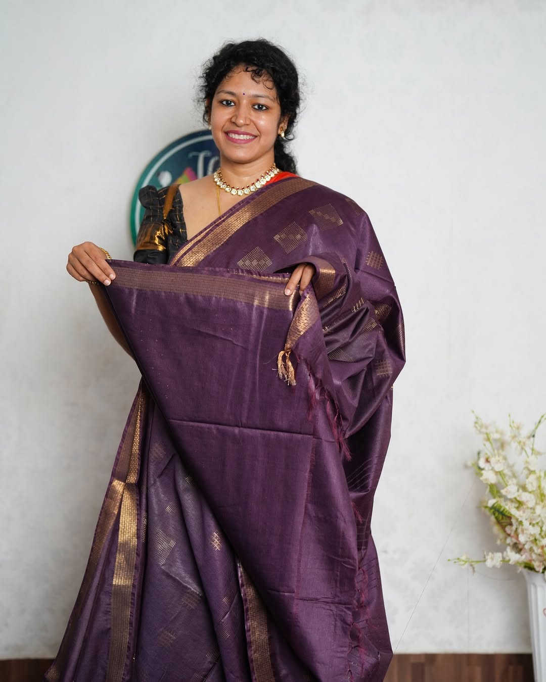 Elegant Charm – Kota Viscose/Semi Silk Saree with Boota Design