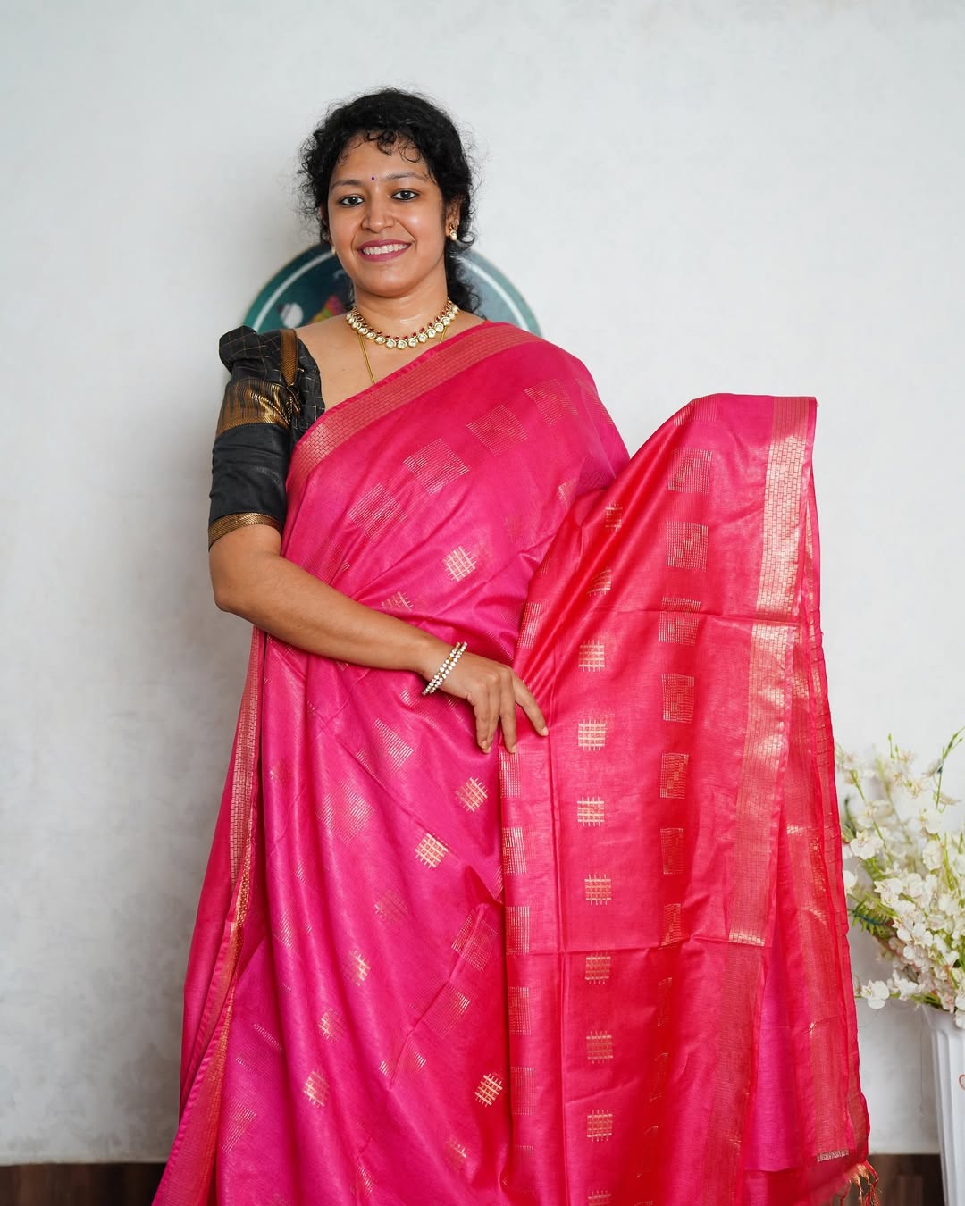 Elegant Charm – Kota Viscose/Semi Silk Saree with Boota Design