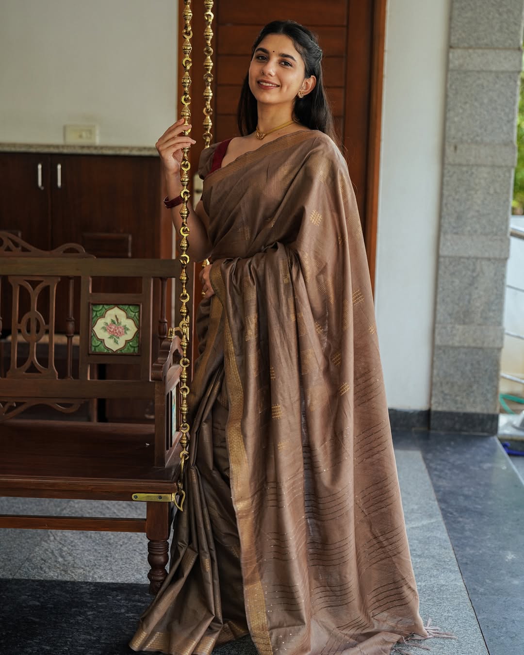 Elegant Charm – Kota Viscose/Semi Silk Saree with Boota Design